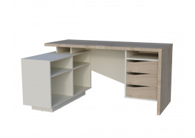 Стіл письмовий CONNECT 3 L SK 157×78 см. Дуб кремона котта / Стоун бейж