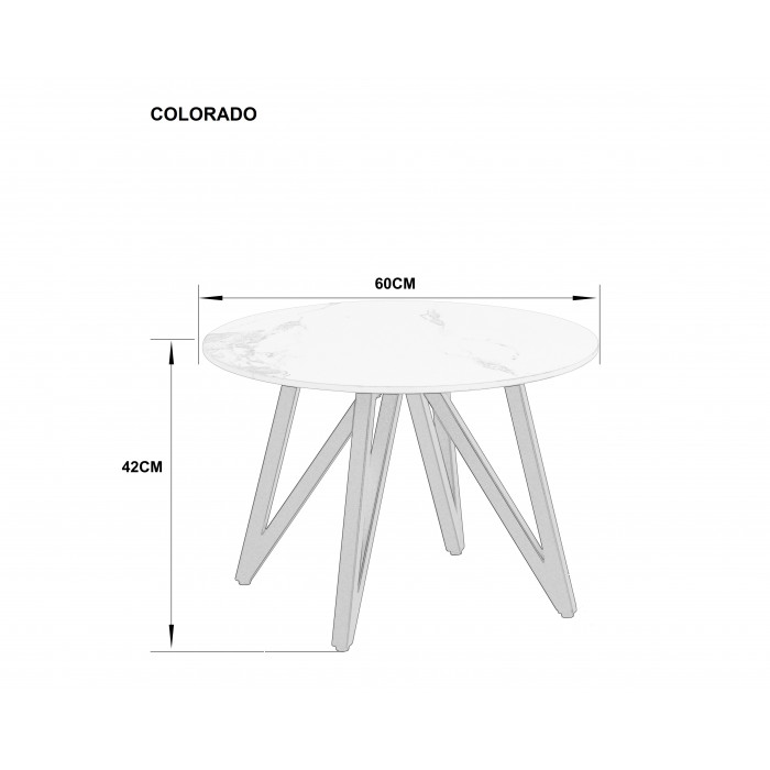 Журнальний столик COLORADO Білий глянець / Чорний 60 x 42 см.