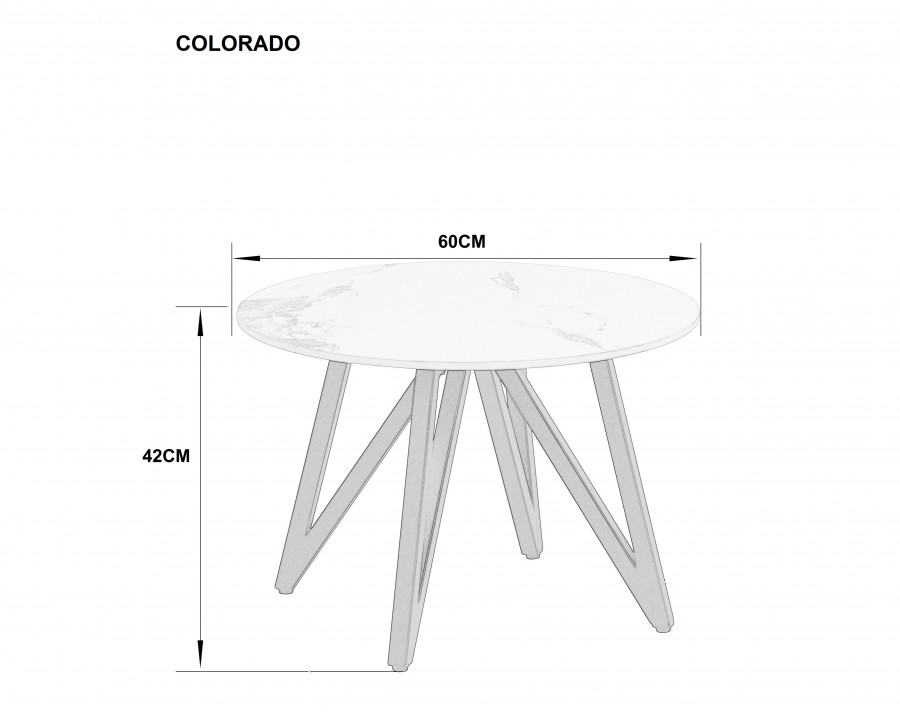 Журнальний столик COLORADO Білий глянець / Чорний 60 x 42 см.
