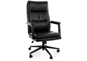 Крісло офісне комп'ютерне поворотне Q-091 Чорна екошкіра / Чорний каркас