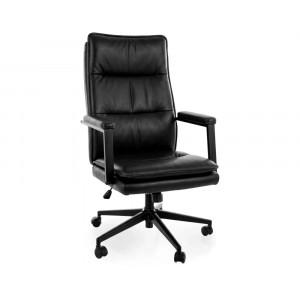 Крісло офісне комп'ютерне поворотне Q-091 Чорна екошкіра / Чорний каркас