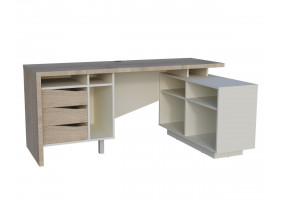 Стіл письмовий CONNECT 2 R SK 180×78 см. Дуб кремона котта / Стоун бейж