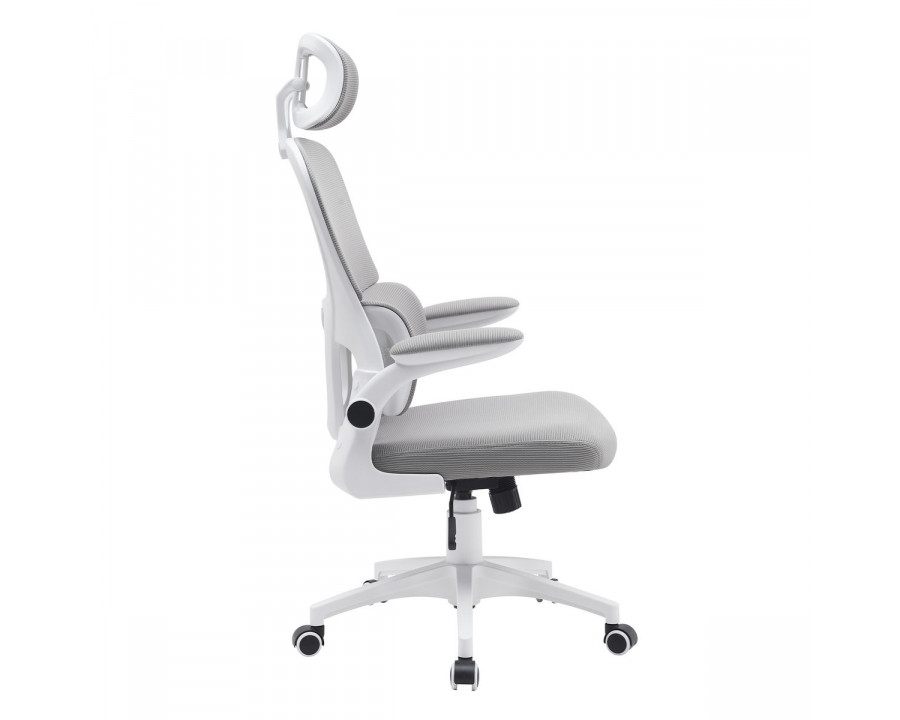 Крісло комп'ютерне OWEN сіре/білий каркас