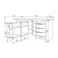 Стіл письмовий CONNECT 3 L SK 157×78 см. Дуб кремона котта / Стоун бейж