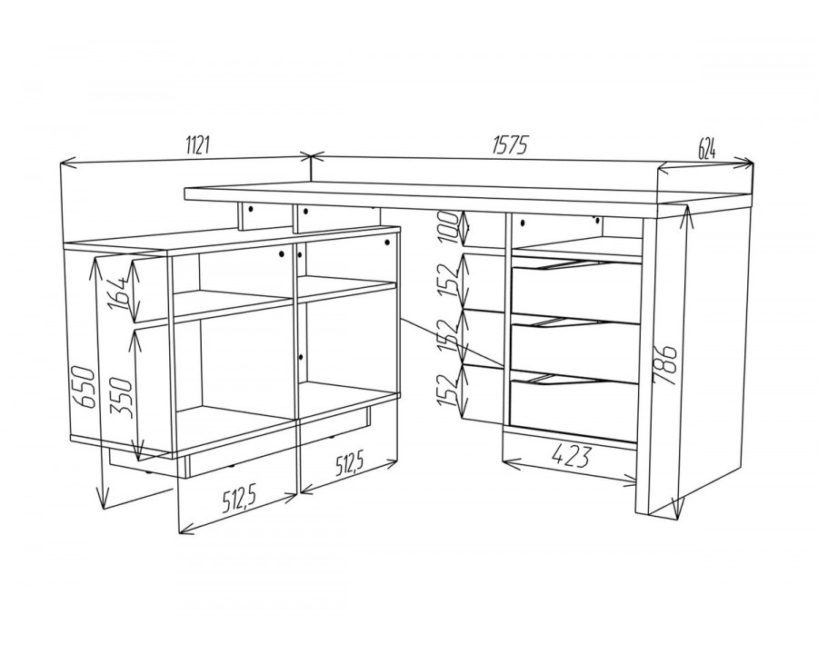 Стіл письмовий CONNECT 3 L SK 157×78 см. Дуб кремона котта / Стоун бейж