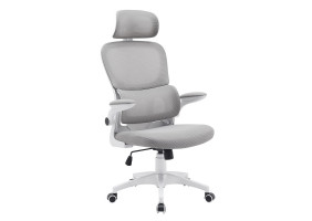 Крісло комп'ютерне OWEN сіре/білий каркас