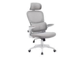 Крісло комп'ютерне OWEN сіре/білий каркас
