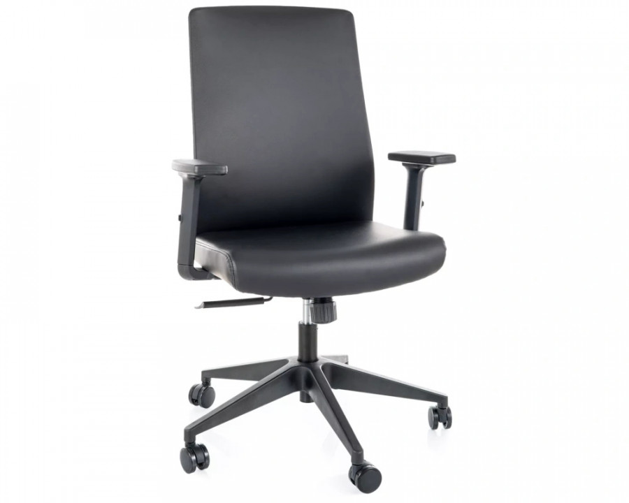Крісло офісне комп'ютерне поворотне Q-085 Чорна екошкіра / Чорний каркас