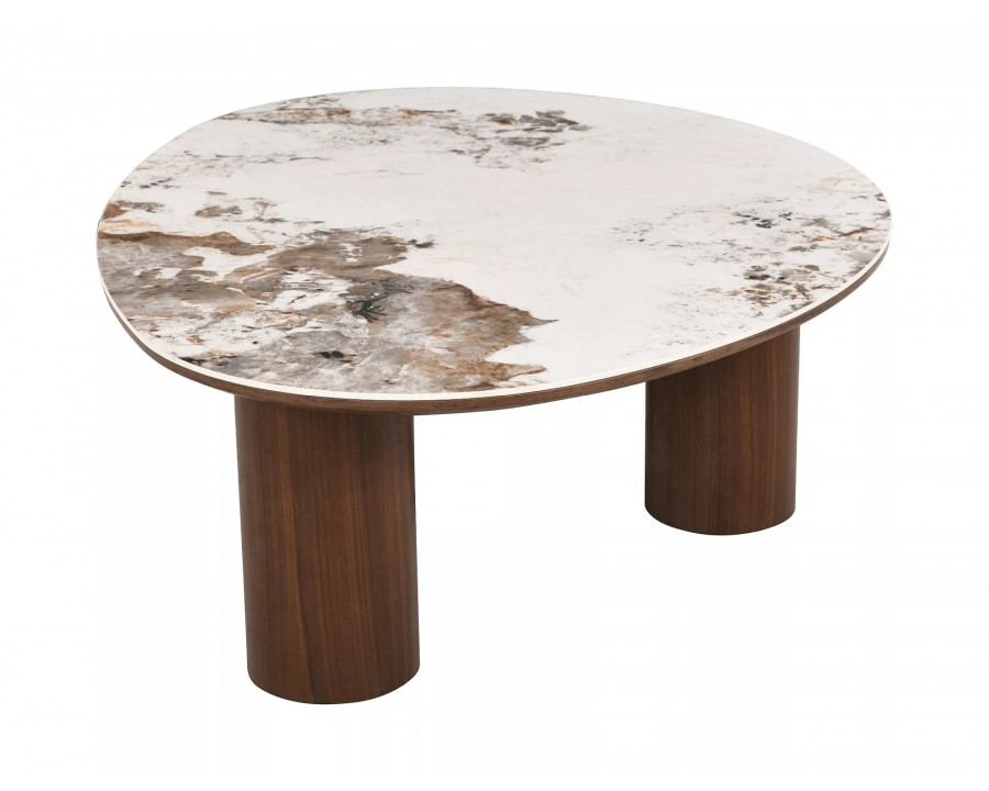 Стіл журнальний кавовий Adelis 110×80 см Білий / Горіх