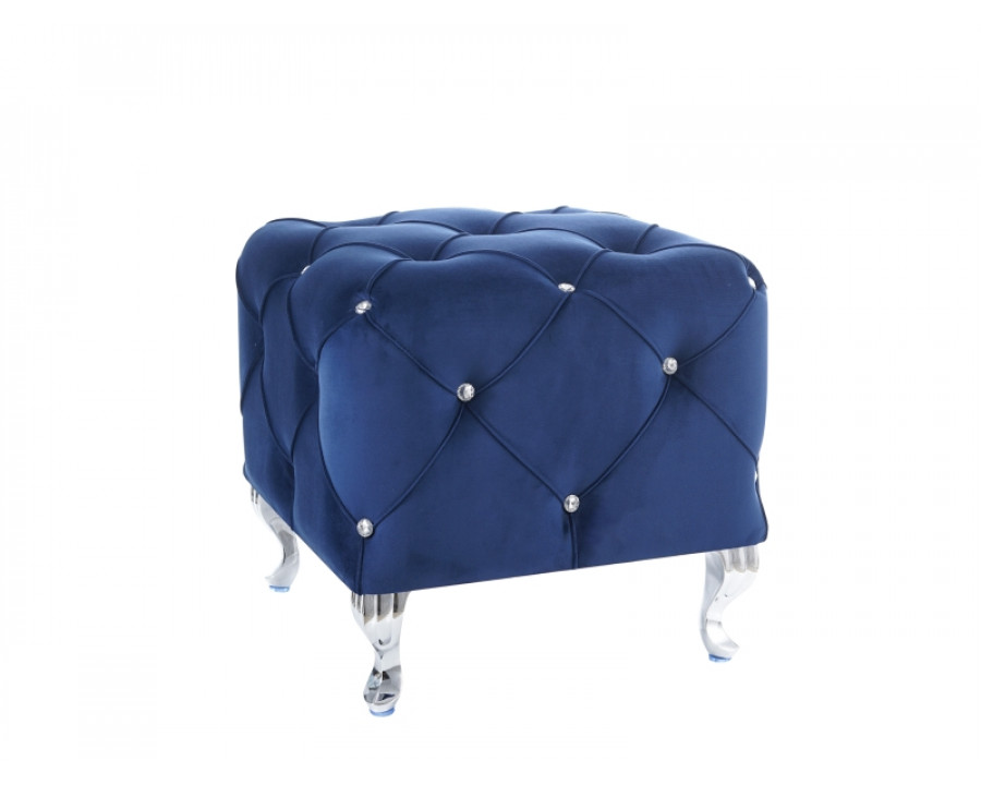 Пуф HESTIA K VELVET синій BLUVEL 86/ срібний