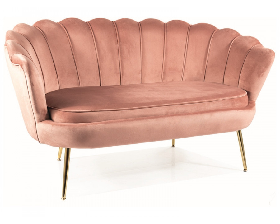Диван CAMELLIA 2 VELVET Античний рожевий BLUEVEL 52 / Золото