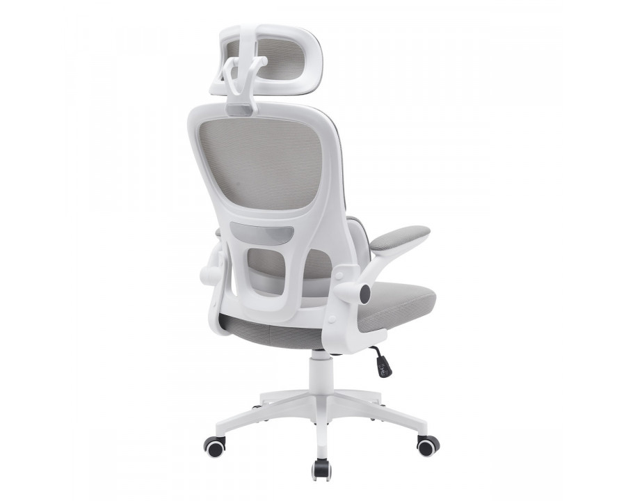 Крісло комп'ютерне OWEN сіре/білий каркас