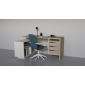 Стіл письмовий CONNECT 3 L SK 157×78 см. Дуб кремона котта / Стоун бейж