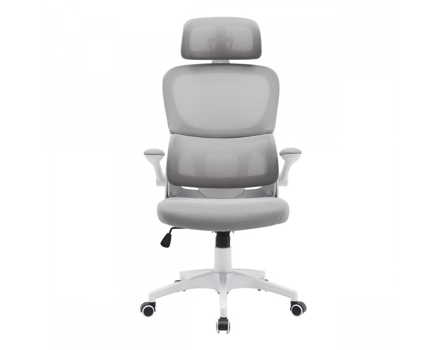 Крісло комп'ютерне OWEN сіре/білий каркас