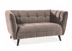 Диван CASTELLO 2 VELVET беж BLUVEL 28 / венге