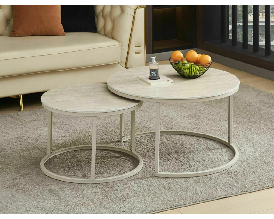 Набір журнальних столів Ferrante K ø80 см Беж / Кашемір