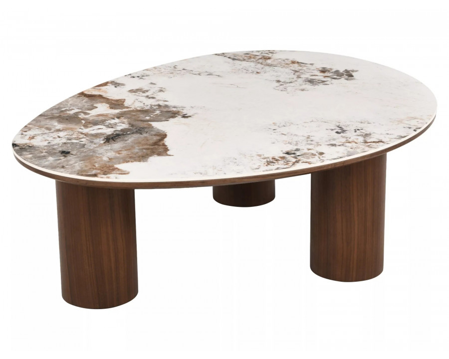 Стіл журнальний кавовий Adelis 110×80 см Білий / Горіх