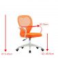Комп'ютерне крісло STACEY оранжеве/білий каркас