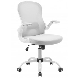 Крісло комп'ютерне поворотне CANDY сіре/білий каркас