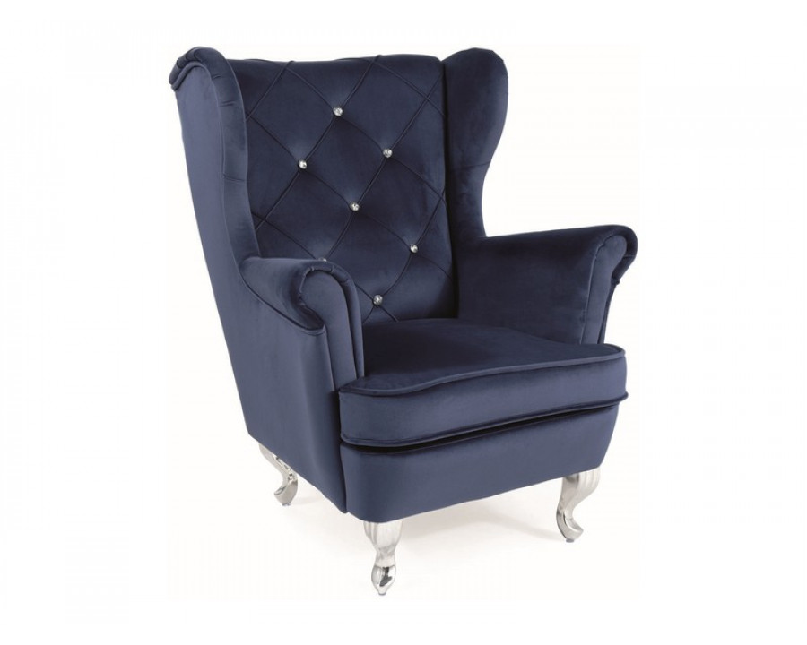 Крісло дитяче LILI VELVET синій BL.86 / срібний
