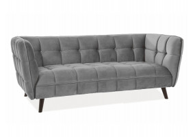 Диван CASTELLO 3 VELVET сірий BLUVEL 14 / венге