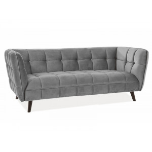 Диван CASTELLO 3 VELVET сірий BLUVEL 14 / венге