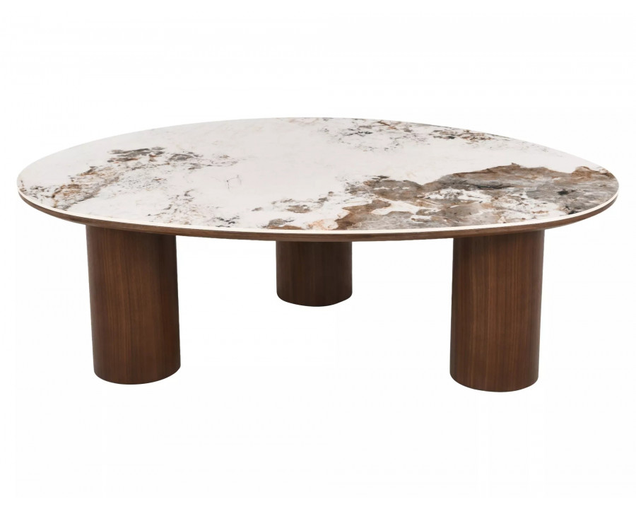 Стіл журнальний кавовий Adelis 110×80 см Білий / Горіх