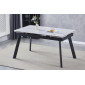 Стіл обідній розкладний OSLO CERAMIC 120(180)*80 білий мат/чорний каркас
