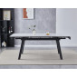 Стіл обідній розкладний OSLO CERAMIC 120(180)*80 білий мат/чорний каркас