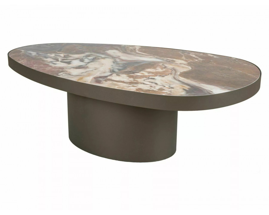 Стіл журнальний кавовий Gusto A 118×73 см Коричневий / Мідь