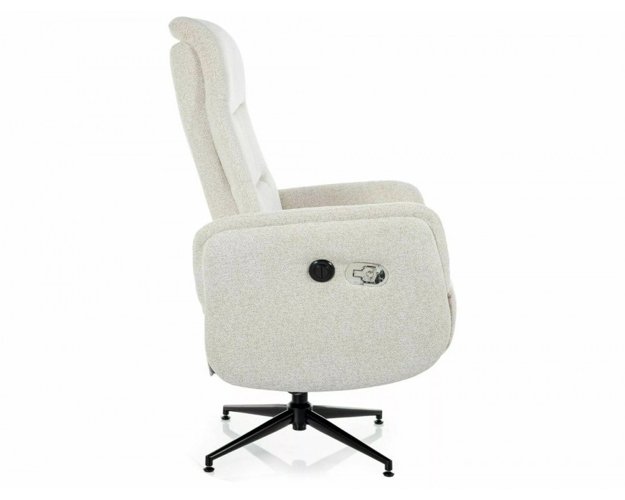 Крісло реклайнер електричне Nestor Raven Бежева тканина / Чорний каркас