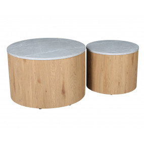 Журнальний столик VERMONT Сірий еф. мармуру / Дуб (к-кт)