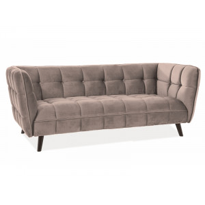 Диван CASTELLO 3 VELVET беж BLUVEL 28 / венге