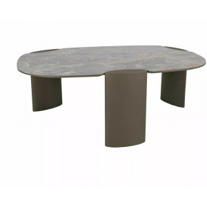 Стіл журнальний кавовий Adoro A 118×75 см Сірий / Мідь