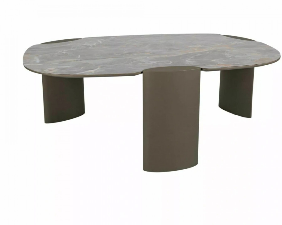 Стіл журнальний кавовий Adoro A 118×75 см Сірий / Мідь