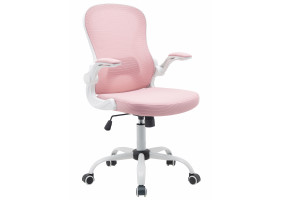 Крісло комп'ютерне поворотне CANDY рожеве/білий каркас