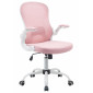 Крісло комп'ютерне поворотне CANDY рожеве/білий каркас