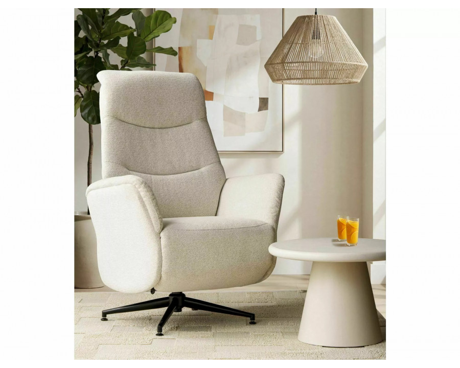 Крісло реклайнер електричне Nestor Raven Бежева тканина / Чорний каркас