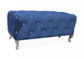 Пуф / Лавка HESTIA VELVET синій BLUVEL 86/ срібний