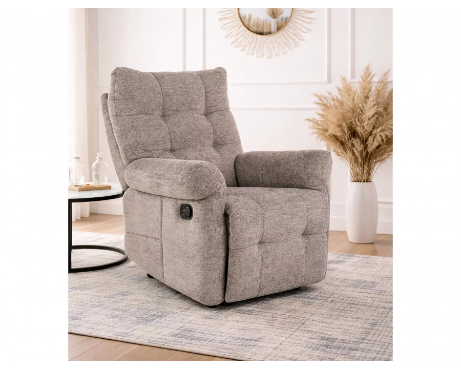 Крісло реклайнер Atos Raven Темно-бежева тканина / Чорний каркас