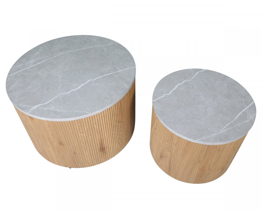 Журнальний столик VERMONT Сірий еф. мармуру / Дуб (к-кт)