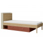 Ліжко односпальне YUKI REG 13 94х93х217 сірий / бежевий / дуб / коньяк