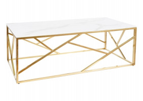 Журнальний столик ESCADA A II білий ефект мармуру/золото 120X60
