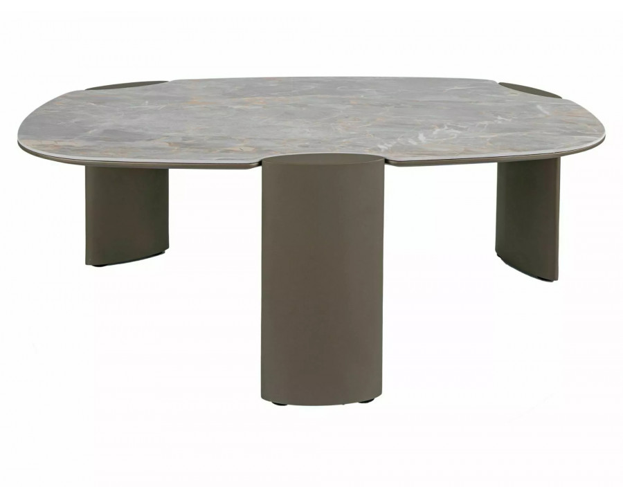 Стіл журнальний кавовий Adoro A 118×75 см Сірий / Мідь