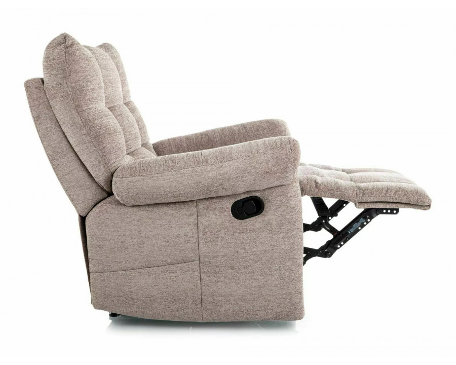 Крісло реклайнер Atos Raven Темно-бежева тканина / Чорний каркас