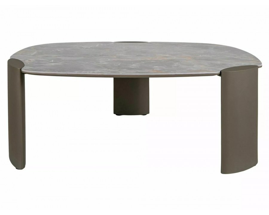 Стіл журнальний кавовий Adoro A 118×75 см Сірий / Мідь