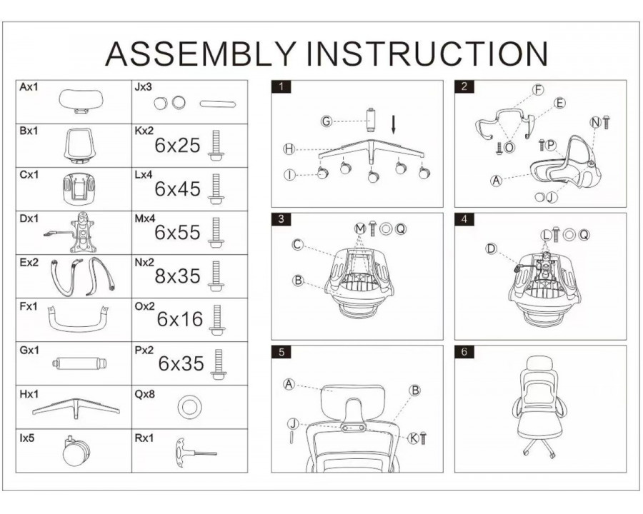 Крісло комп'ютерне COLE чорне/чорний каркас