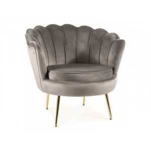 Крісло CAMELLIA 1 VELVET Сірий BLUVEL 14 / Золотий