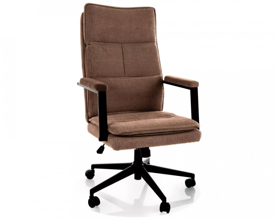 Крісло офісне комп'ютерне поворотне Q-091 Noelle Темно-бежева тканина / Чорний каркас