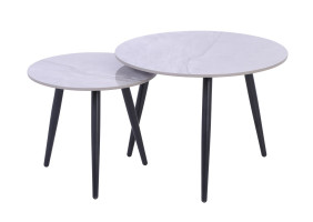 Журнальний столик GEORGIA Сірий глянець / Чорний (к-кт) 60 x 45 см. & 45 x 40 см.